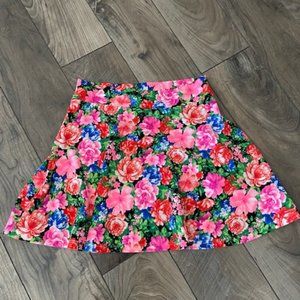 Stretchy Floral Mini Skirt